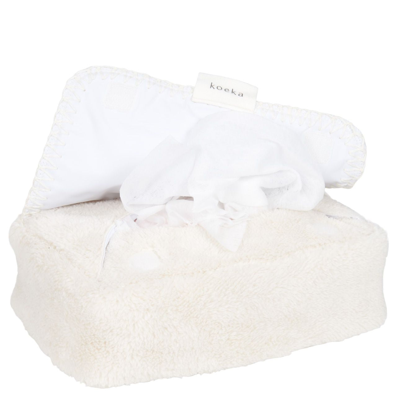 Housse pour lingettes humides Teddy écrue - Koeka