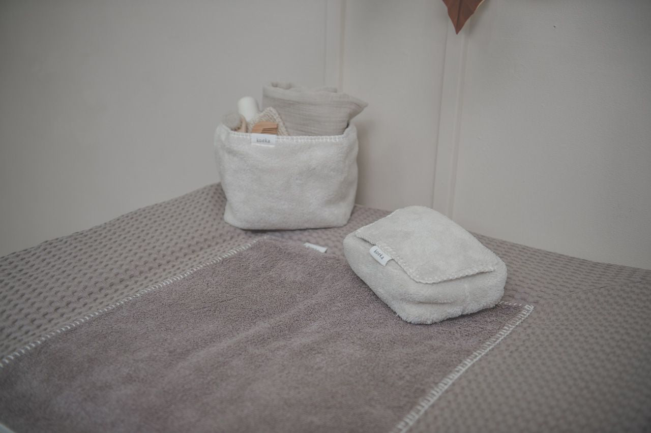 Housse pour lingettes humides Teddy écrue - Koeka
