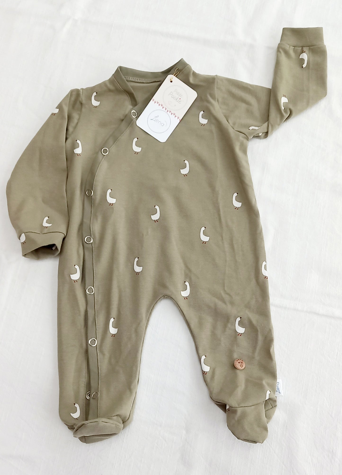 Pyjama coton "Oies" Olive