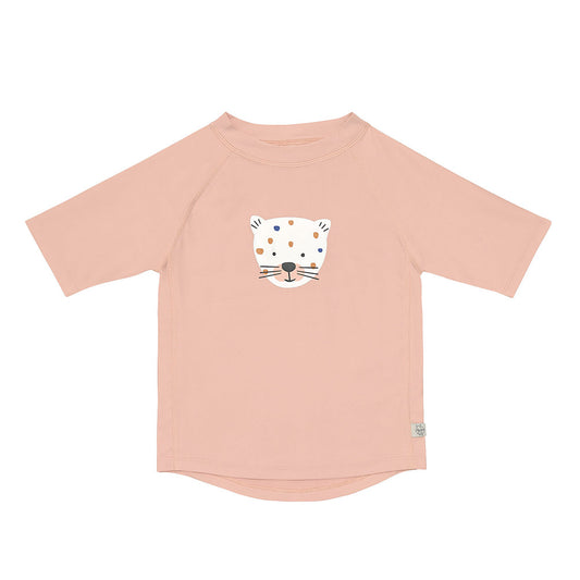 Tee-shirt manches courtes anti-uv "Chat sauvage" Rose - Lässig