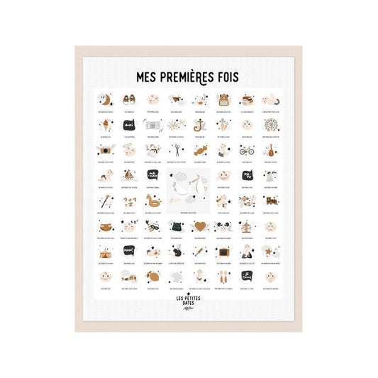 Affiche à tamponner "Mes premières fois" - Les petites dates