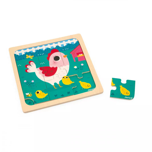 Puzzle en bois "Henriette, la poulette" - Janod